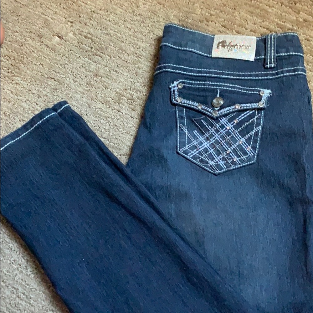 PolyJeans Dark Wash Straight Legged Jeans